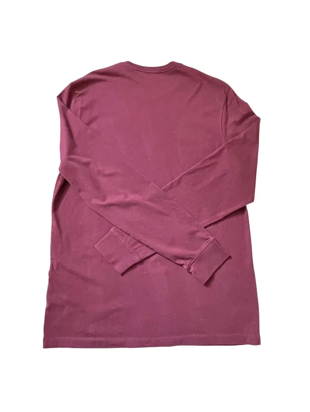 J.CREW Mens Maroon Washed LS T-Shirt Crew Neck 100% Cotton